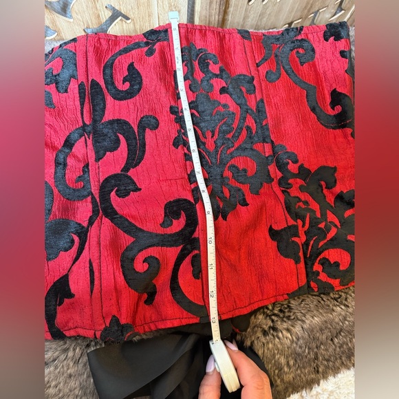 Damsel in this Dress Chic Red and Black Brocade Corset Top - Picture 8 of 8